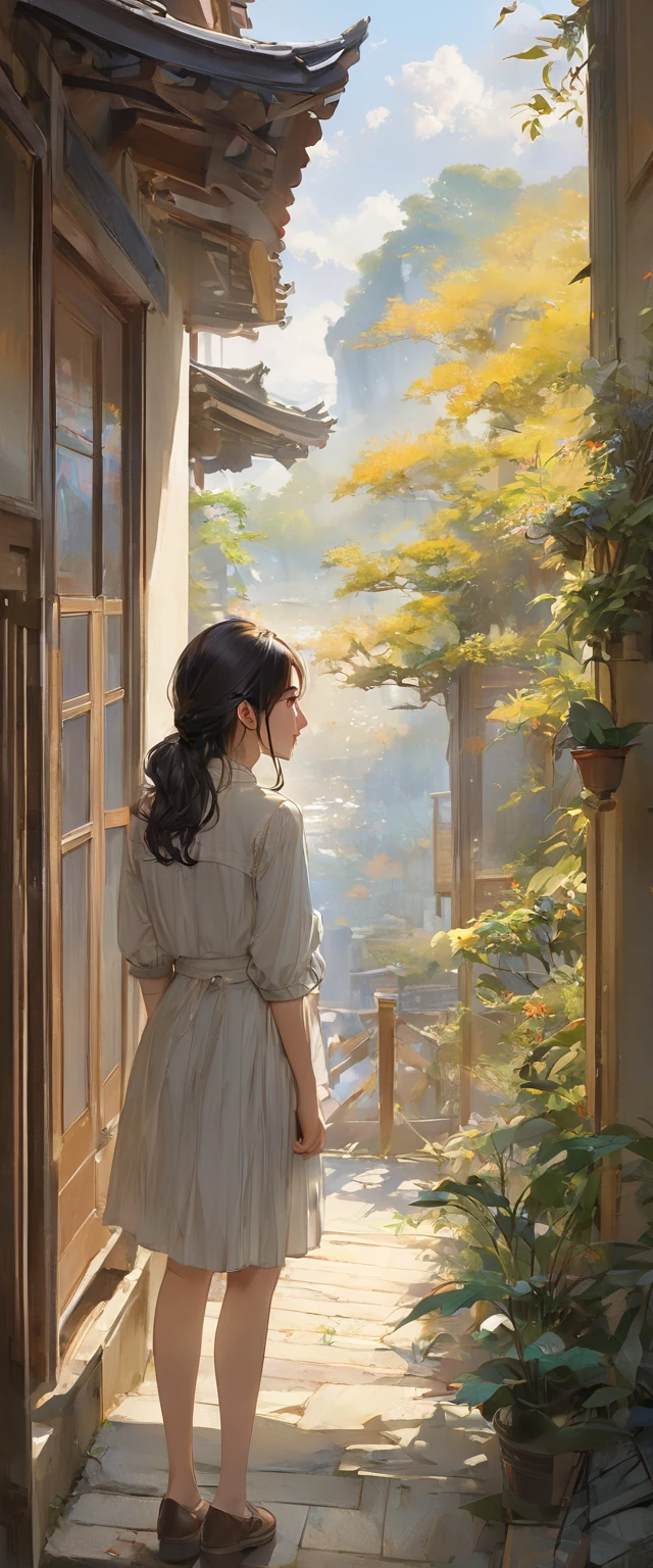 ( masterpiece, highest quality:1.2), a girl, alone，Sense of picture，artistic atmosphere，绘画 masterpiece