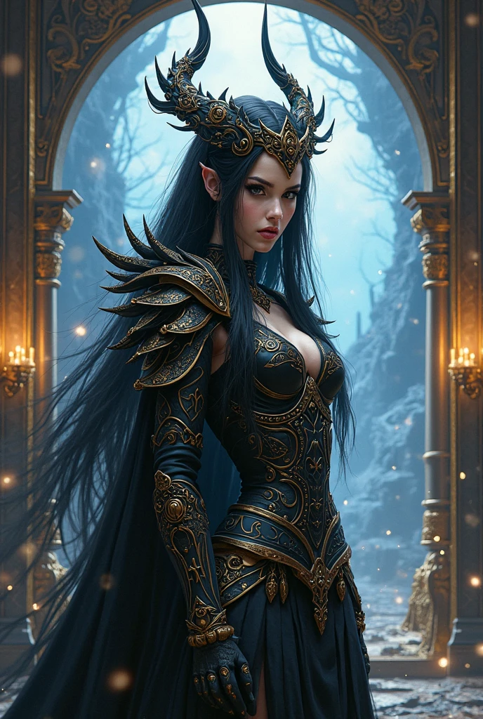 mysterious [girl|woman] in arcane [outfit|armor], [elevate the quality to a professional level paying special attention to key features and details, craft images with sophisticated design and refined composition, exquisite attention to detail especially in obscure regions, strive for aesthetics and artistry, create stunning and highly detailed image, capture scenes with the highest possible resolution showcasing intricate details, aim for perfect depictions conveying exceptional depth and clarity, utilize soft lighting and shadows to highlight characteristic features, ensure crisp sharpness, apply deep and intense colors]