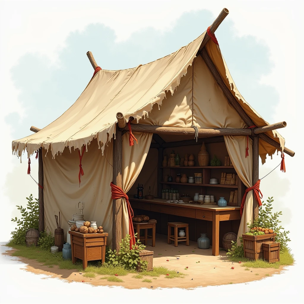 tent 3*3 meters in the style of a hut, from it to sell goods for animal husbandry