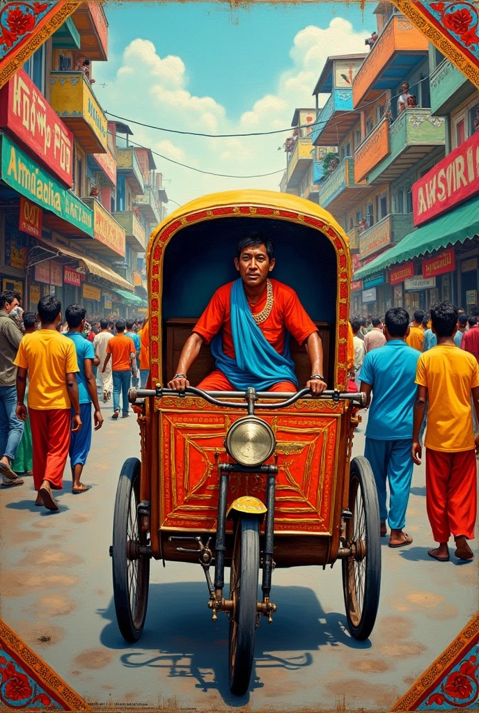 A rickshaw painting which is bengali tradition.