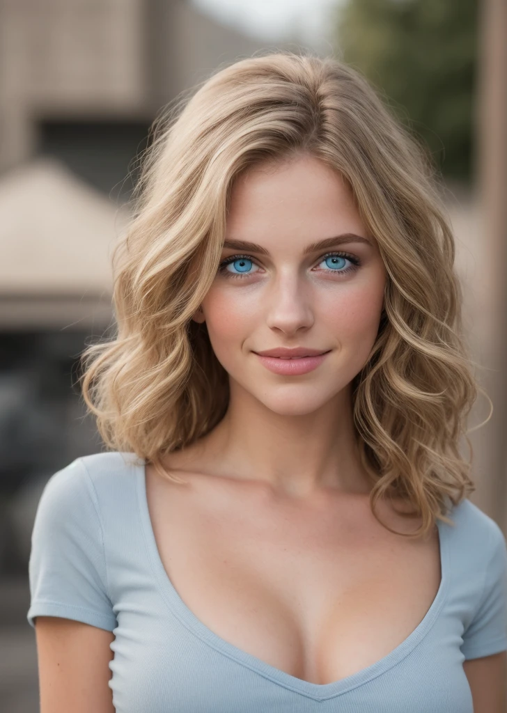 ((Best quality)), ((Meisterwerk)), (detailliert), perfektes Gesicht, super realistisch, blonde Locken, blaue Augen, sexy, 25 Jahre alt,