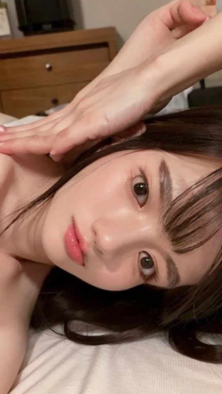 nsfw,((Best quality, 8K, Masterpiece: 1.3)), Sharp: 1.2, Perfect body beauty: 1.4, Slim abs: 1.2, ((Layered Hair Style: 1.2)), cowboy shot,Pink areola, (Wet white button long shirt: 1.1), (rain, street: 1.2), Wet: 1.5, Highly detailed face and skin texture, Detailed eyes, Double eyelids, Looking at the camera,(top-down bottom-up:1.2),