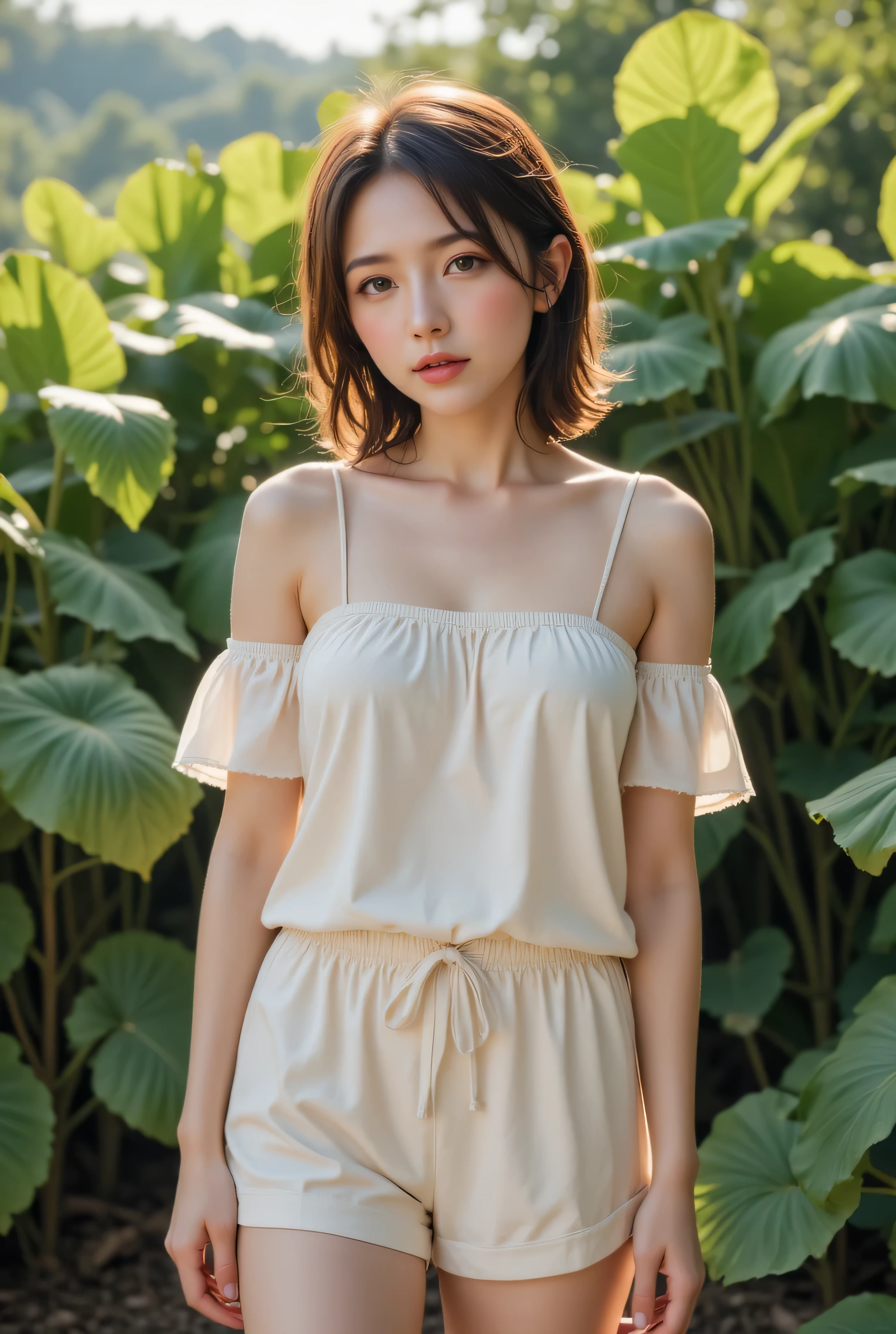 photograph one girl Midsummer Off Shoulder Shorts Junior high school students Japanese