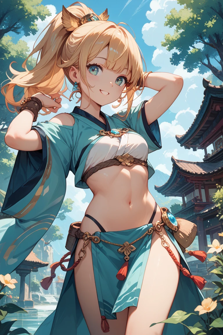 one woman,Detailed contours,Super best image quality,China dress,underboob,From the side down,Beautiful big,Nipples are sagging,Belly exposure,exposing chest,Doggy,underboobだけ見せる,from the side of your feet,blonde,standing position,Clothes that just rest on your chest,Low - Angle,anime characters,Breasts fully visible,close to the breasts,close to her,cute face,side boob,Breast exposure,
