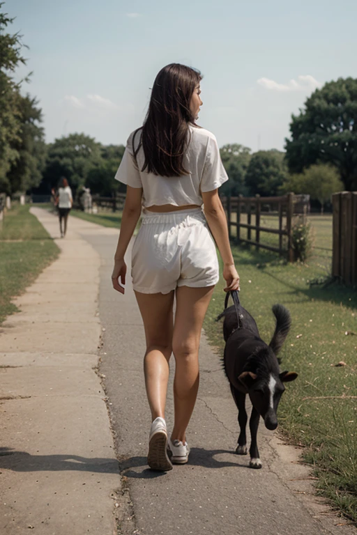 2 woman in sexy lingerie walking like a dog, back view