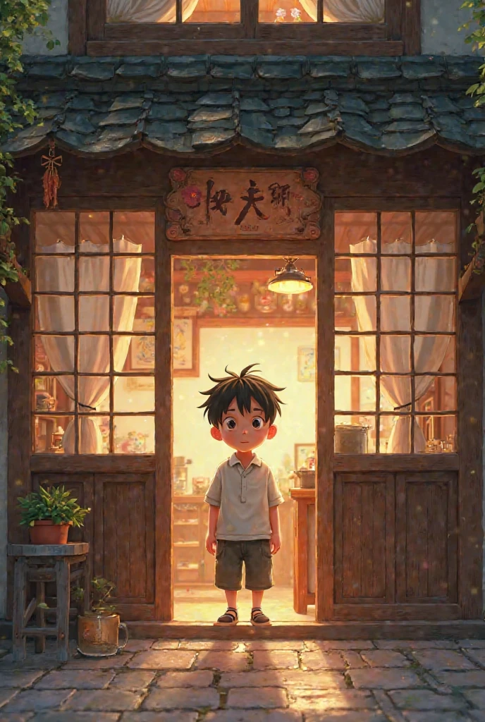 Make photo boy meet tea shop