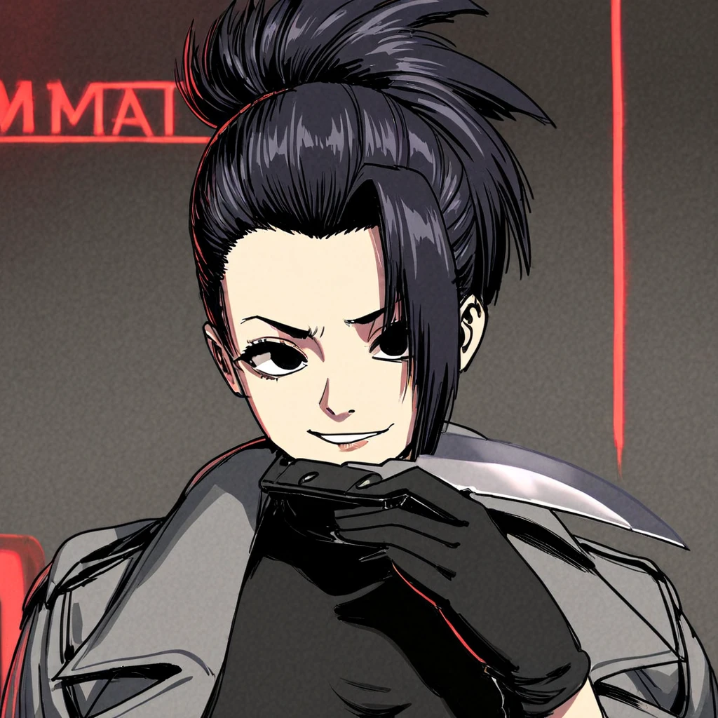 CYBERPUNK MAN, side cut, only half the face is seen, in the background a cyberpunk city