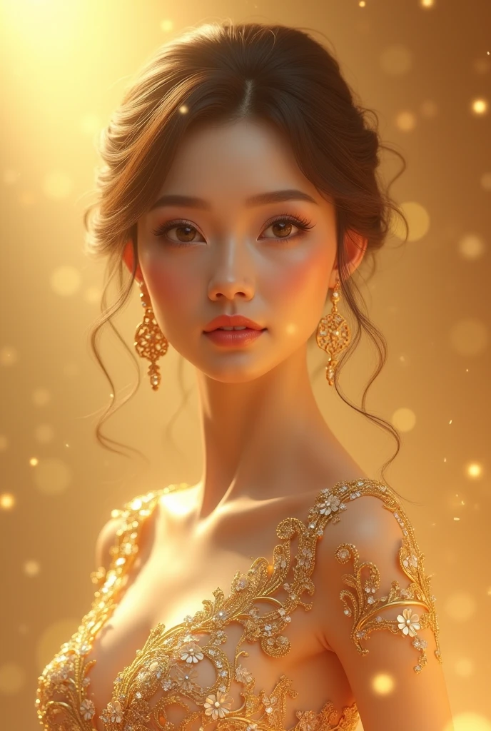 3d image for a beauty paegent logo gold gradient showing elegance