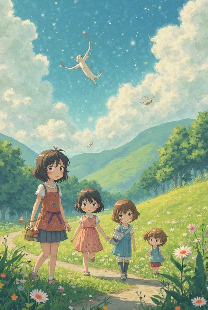 Ghibli art with girls with me