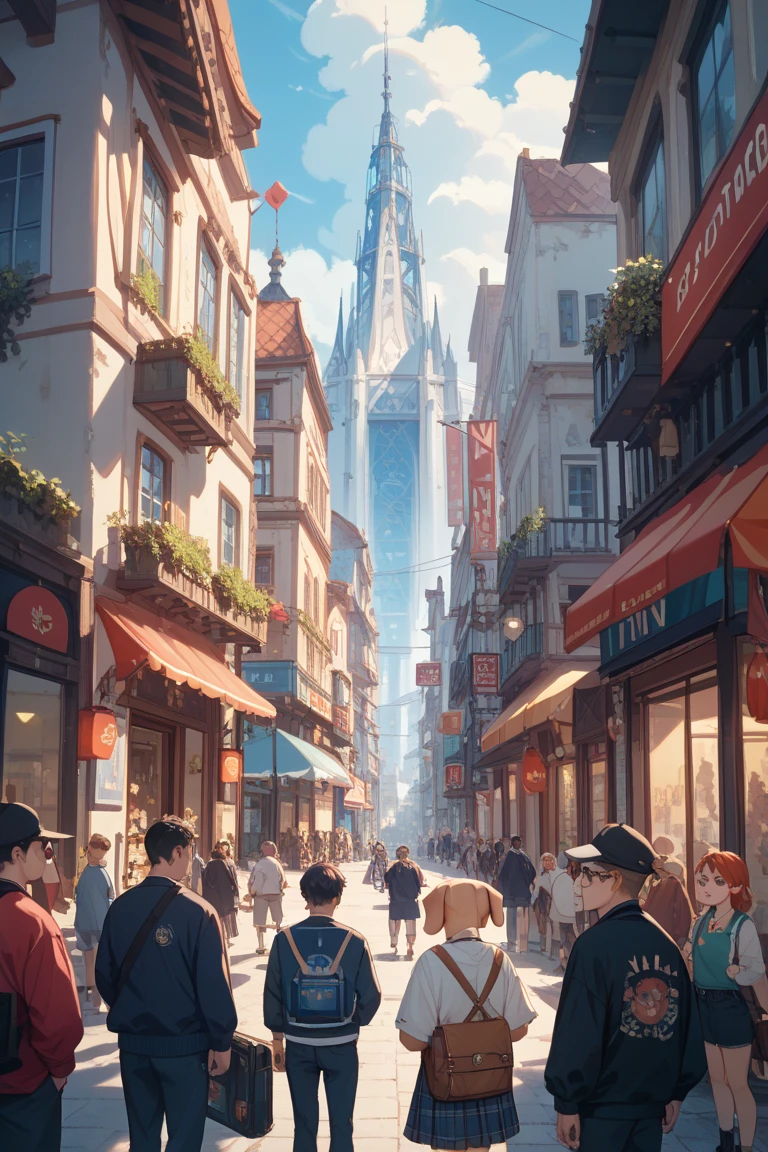 Chihuahua eyes、Labrador's droopy ears、a black-tan dachshund with big wings growing on a big TV screen in the city of Taipei、lots of people gathered on the screen々I'm watching the screen。please make it a live-action adaptation