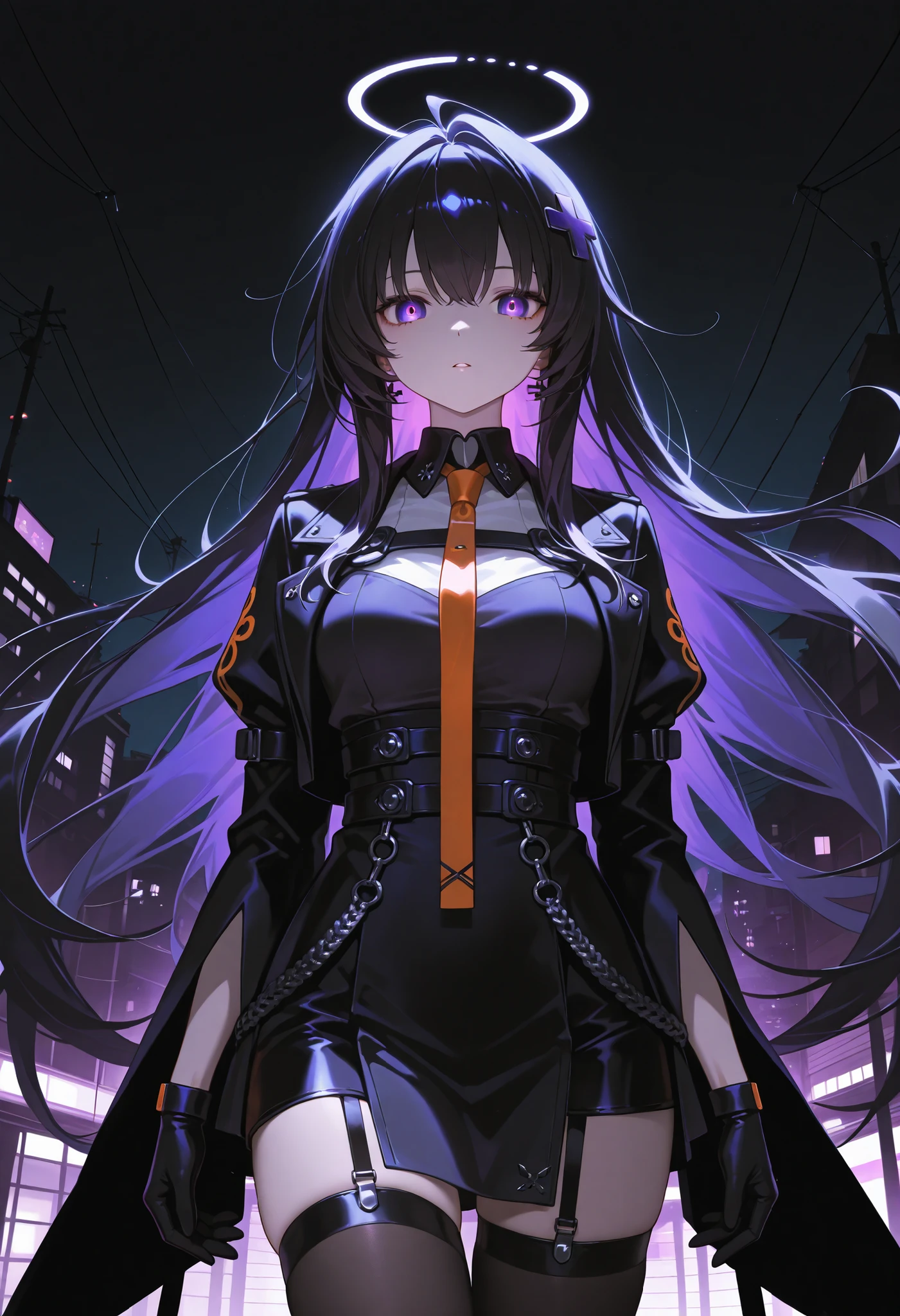 Dark Atmosphere。night town。A woman who looks at me and mocks。Crazy。