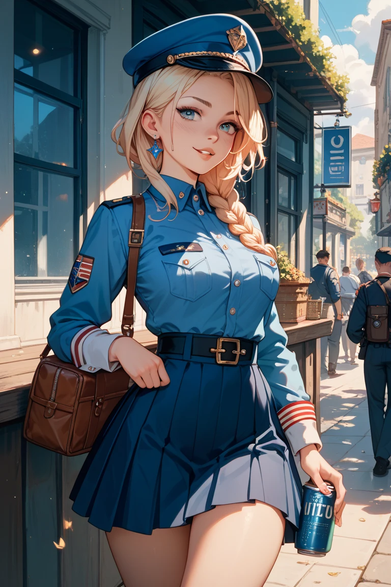 Can you tell an erection in a uniform with a skirt hermaphrodite