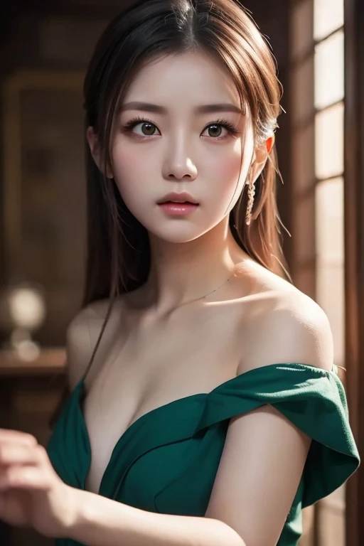 tmasterpiece，top Quority，（realisticlying，realisticlying：1.4），（RAW photos：1.2），Very delicate CG Unity 8K wallpaper，very delicate beautiful，Wonderful，Boxing pose，The attention to detail，offcial art，absurderes，Incredibly Ridiculous res，hugefilesize，Very fine，very refined，Beautiful eyes and face，Beautiful exquisite eyes，light in face，one-girl，pony tails，（pompons）nabel，A half bod，  Bare arms， By bangs，