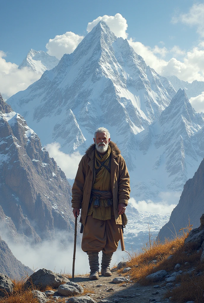 Man in himalayas