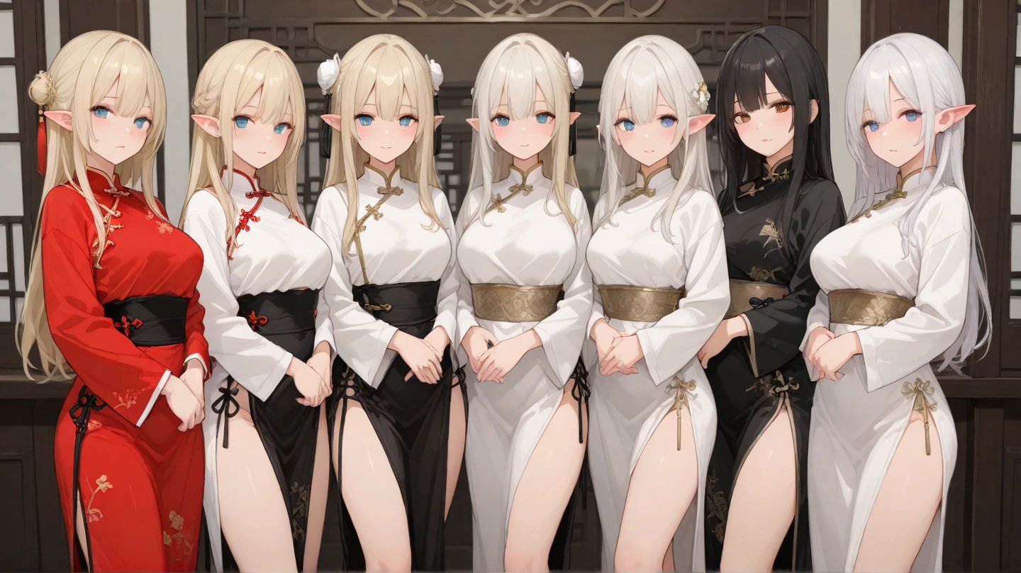 masterpiece, ((Highest quality))、monastery、Sister、(4 cute naked girls、A good friend、Standing side by side、kawaii:1.4、s old、smile:1.3、smile、Mr.々Hair style、pubic hair)、The Scapular、Coif、(((Full nudity、tits、Pussy)))、(Realistic and detailed skin texture、Sisterの服装:1.2、See-through)