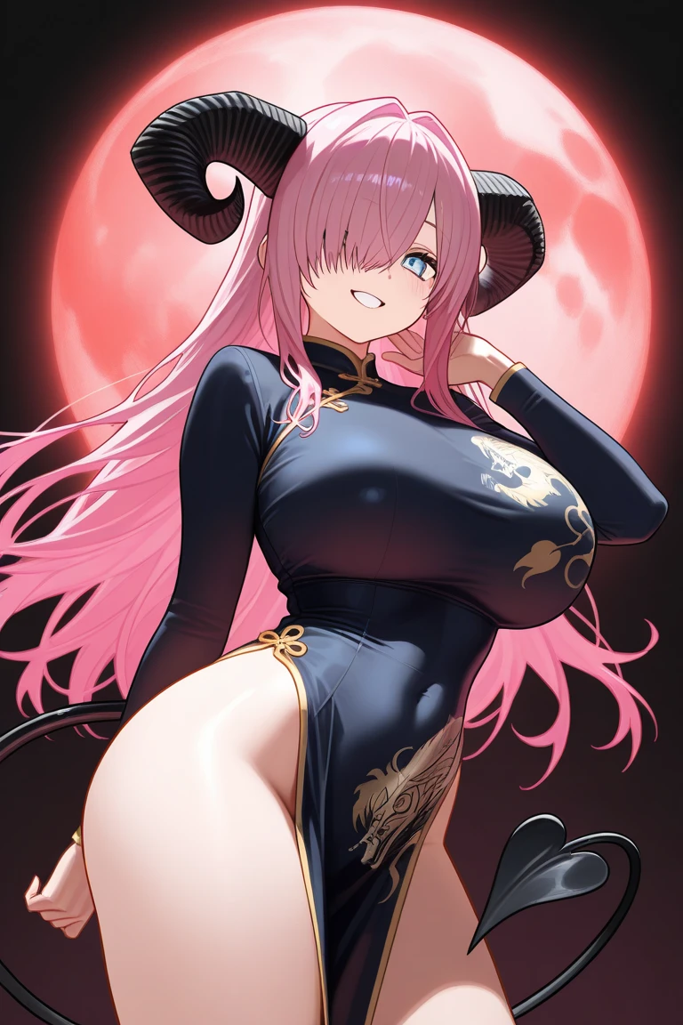 (NSFW:1.5)、masterpiece、hightquality、top-quality、tusk, skinFang,ilulu\(maidragon\),ilulu, 1girl in, 独奏, looking at the viewers, red blush, A smile, open open mouth, (Shiny skin:1.2),(Colossal :1.8)、(absurdly huge brea)、drooping chest, (Monastic uniforms), Sister、Wet and see-through、erectile ni细致背景, (chwet,a moon、nigh sky、stele、Arms behind your head, Raise your arms,Crab stocks、open one's legs