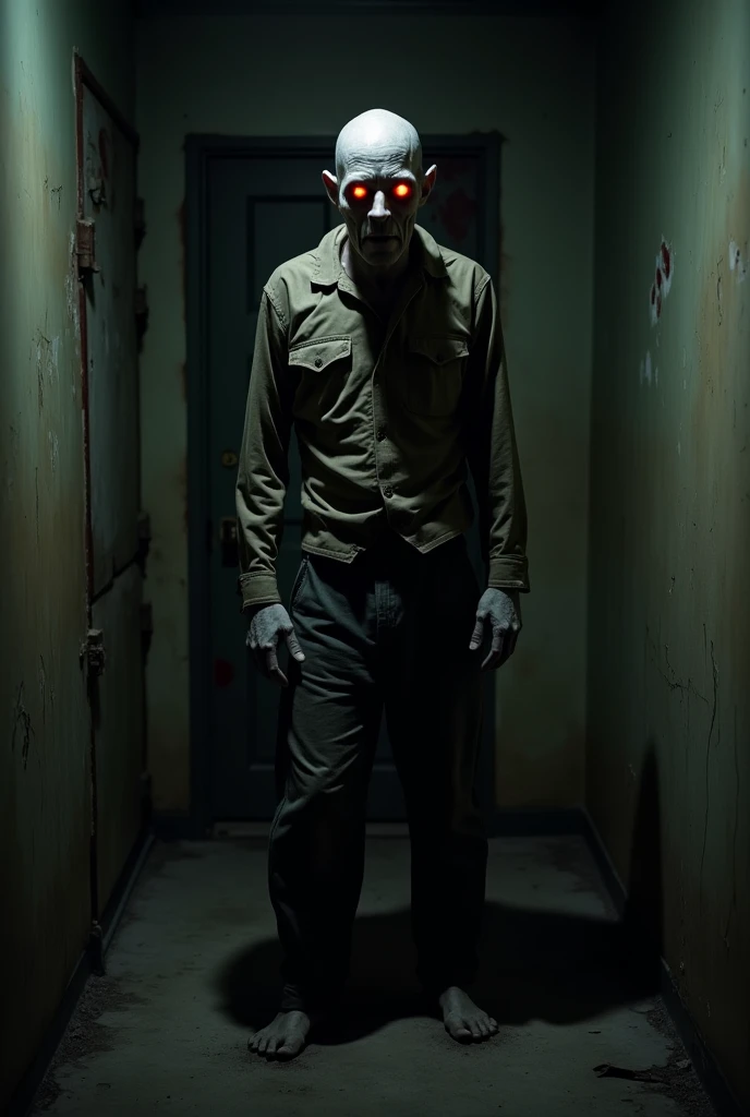 Abandoned hospital, room with an armed maniac inside