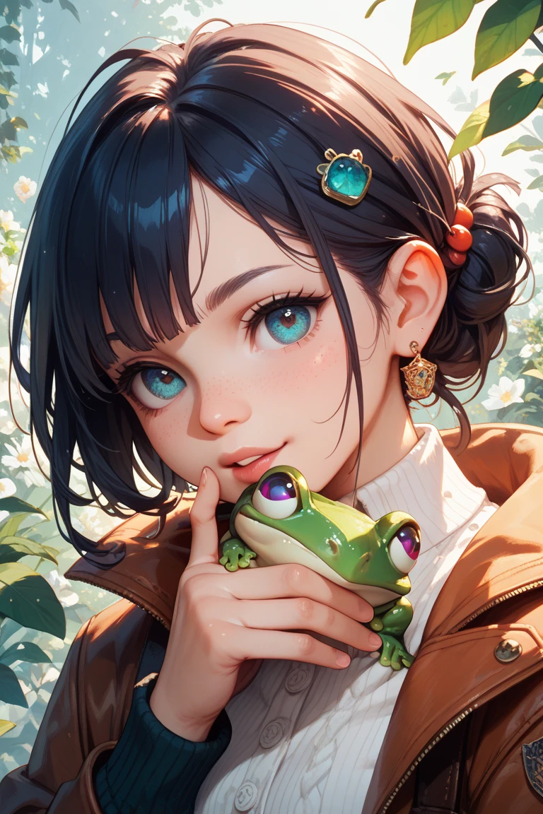 A frog that looks at us with big eyes