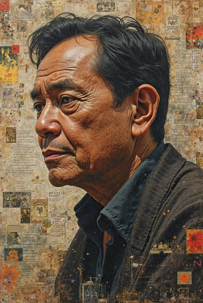 Draw inspired of Amado Hernandez with background of his works 