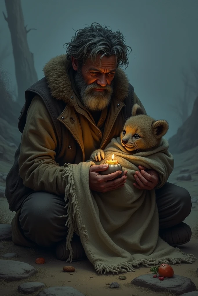 That night, Bruno shared his last piece of bread with Leo and wrapped the cub in his old, tattered blanket. “Tomorrow, we’ll find your family,” Bruno promised.