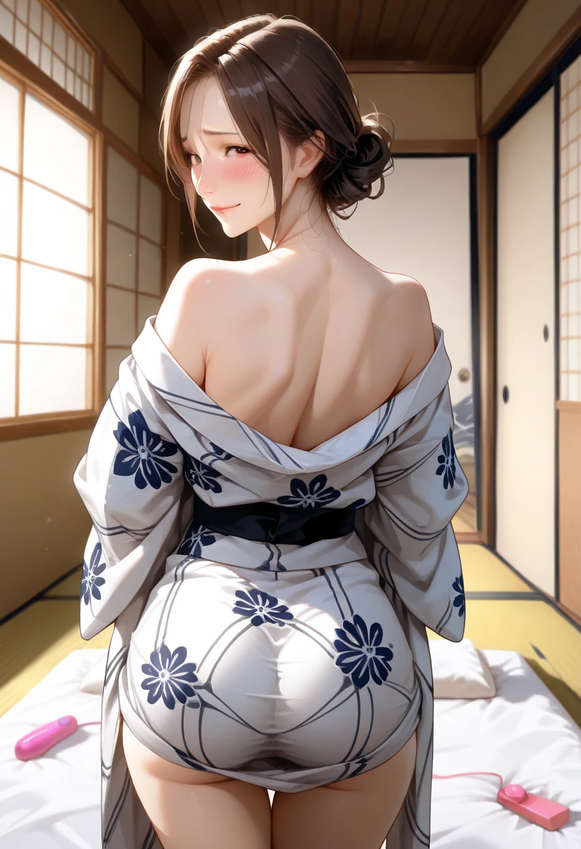 SFW,(8k, RAW photo, best quality, masterpiece, soft cinematic lighting, soft color:1.6),(ideal ratio body proportions:1.8),(from behind above:1.5),(looking back at camera:1.7),(sitting:1.5),(spread legs:0.5),(beautiful eyes focus:1.8), (realistic), (dilapidated japanese old house background:1.6), (solo, mature woman,20years old,super beautiful face,super detaild beautiful brown eyes :1.8), (detaild sheer white Slip Dress:1.6),(coverd nipples:0.5),(embarrassed,red Cheeks:1.25),long hair, {{slicked back hair}}, white blonde color hair, clean skin, (smaller butt:1.4),(coverd nipple:0.9),(sagging huge long wide heavy breasts:1.5),(under boob:0.8), ( Perfect body skinny beauty: 1.5),(open mouth:1.1),(temptation pose:1.8),(heavy breathing:1.5),