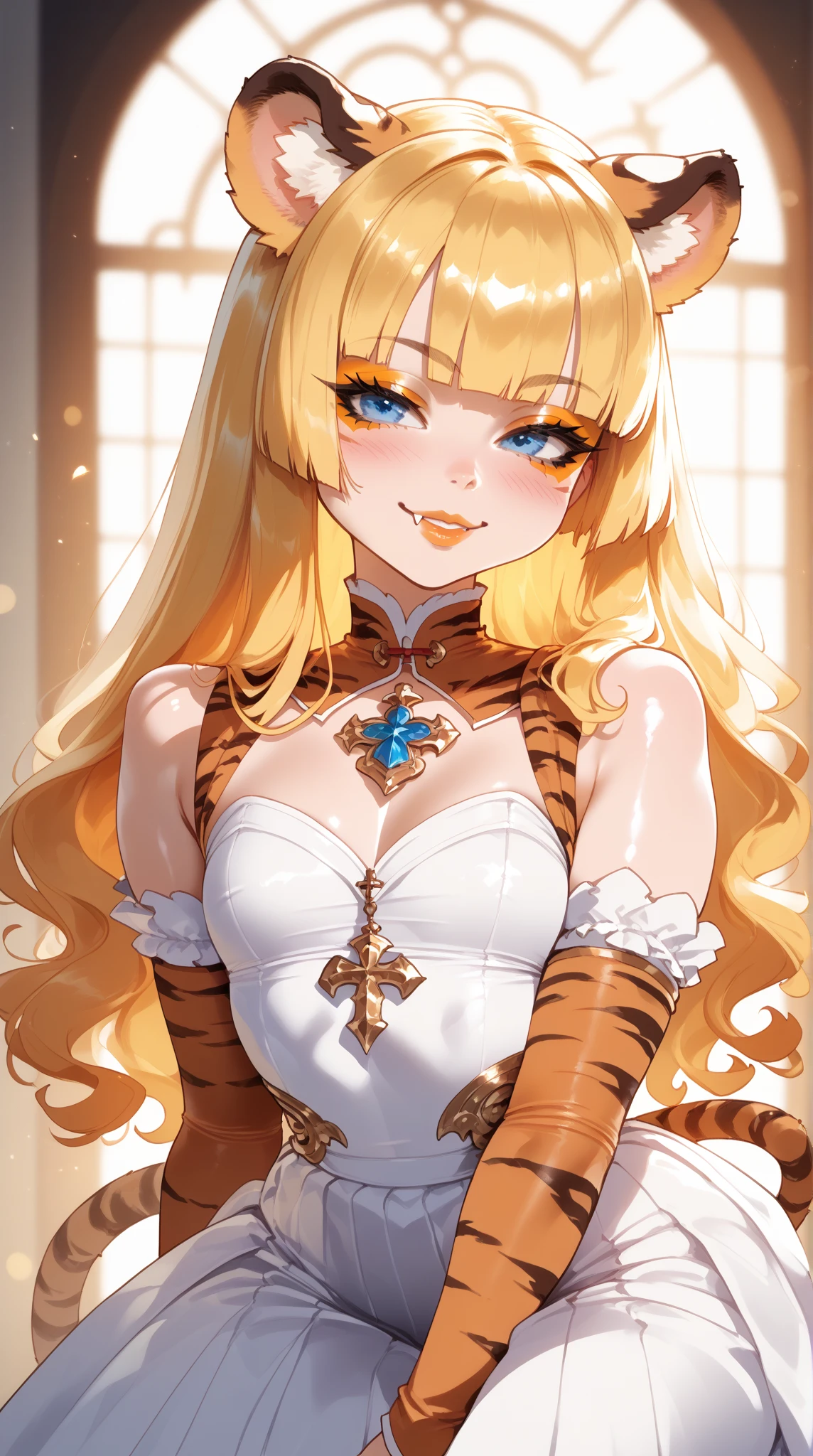 ((masutepiece, of the highest quality, Watercolor art (Pendants), offcial art, Beautiful and aesthetic: 1.2)), (Golden ratio: 1.2), (Full body: 1.2), (Super Detail: 1.3), (1 girl: 1.3), (Fractal Art: 1.3), Full body, (Glitter Pupil)), patterns, (Iridescent hair, Colorful hair, Half yellow and half brown hair: 1.2)), Colorful, Writing, (Heterochromia:Brown right eye and yellow left eye), (Colorful: 1.5), Sunny weather, (((Shy face)),, (Standing), (Hyper-detailing), ((delicate detail)), (intricate-detail), ((Cinematic Light, Highest quality backlight)), High contrast, ((The best lighting, Very delicate and beautiful)), (( Cinematic Light)), (ray-traced reflection, Glow), (((glowing aura)), ((Glowing hair)), ((Super Detail)), (8K)), ((a closeup)), ((Brown skin)), ((Seductive smile)) ,((high angle full body shot)),(NSFW:1.5)、((Leopard ears))、mare