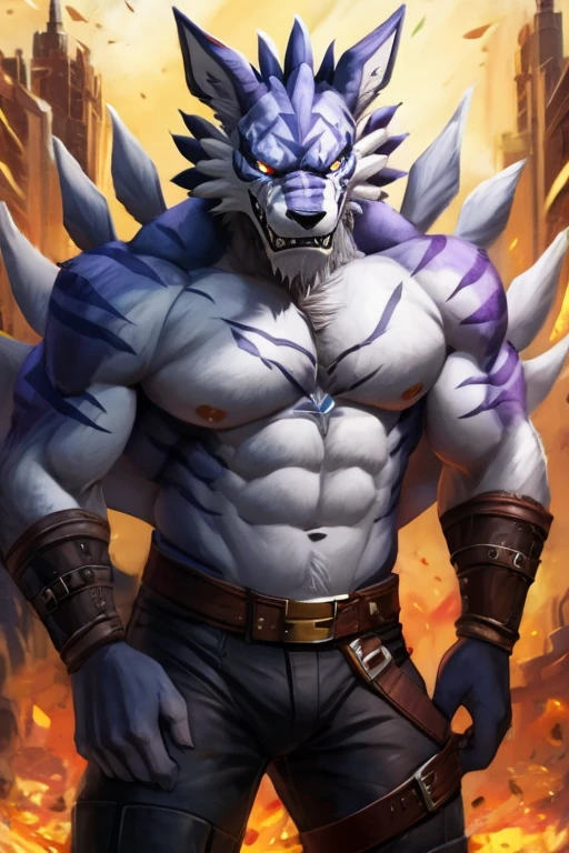 Monster, male monster, beast, horns, scales and fur