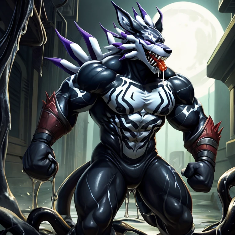 (holding 1 sword:1.2), (moon night), solo, fantasy RPG (dark village:1.2), ((full body)), (thick thighs:1.2), open mouth, (monomasa), male focus, bodysuit, black bodysuit, shoulder armor, armor, (rubber material:1.2), (green slime (substance):1.2), (big muscle:1.1), (big pecs:1.1), (thick arms:1.1), (sweaty:1.2), detailed fantasy RPG village background, highly detailed, anime style, sharp shadows, shaded, soft lighting, (masterpiece:1.3),(best quality:1.4), (extreme detailed illustration), good anatomy, (by lindong, null-ghost), (detailed RPG CG)