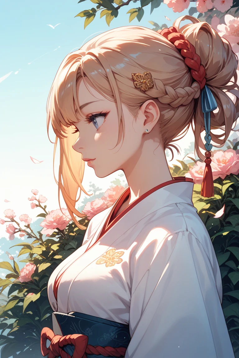 Profile of a Japanese woman with short blond hair that is not an anime