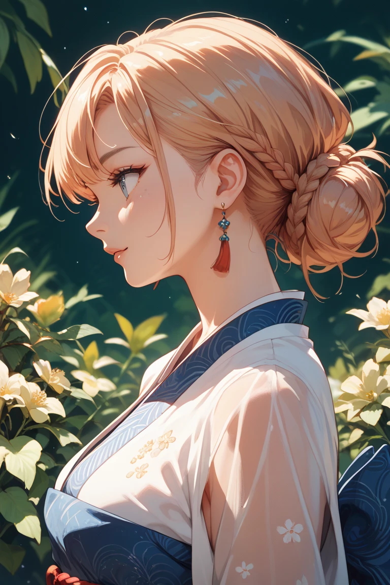 Profile of a Japanese woman with short blond hair that is not an anime