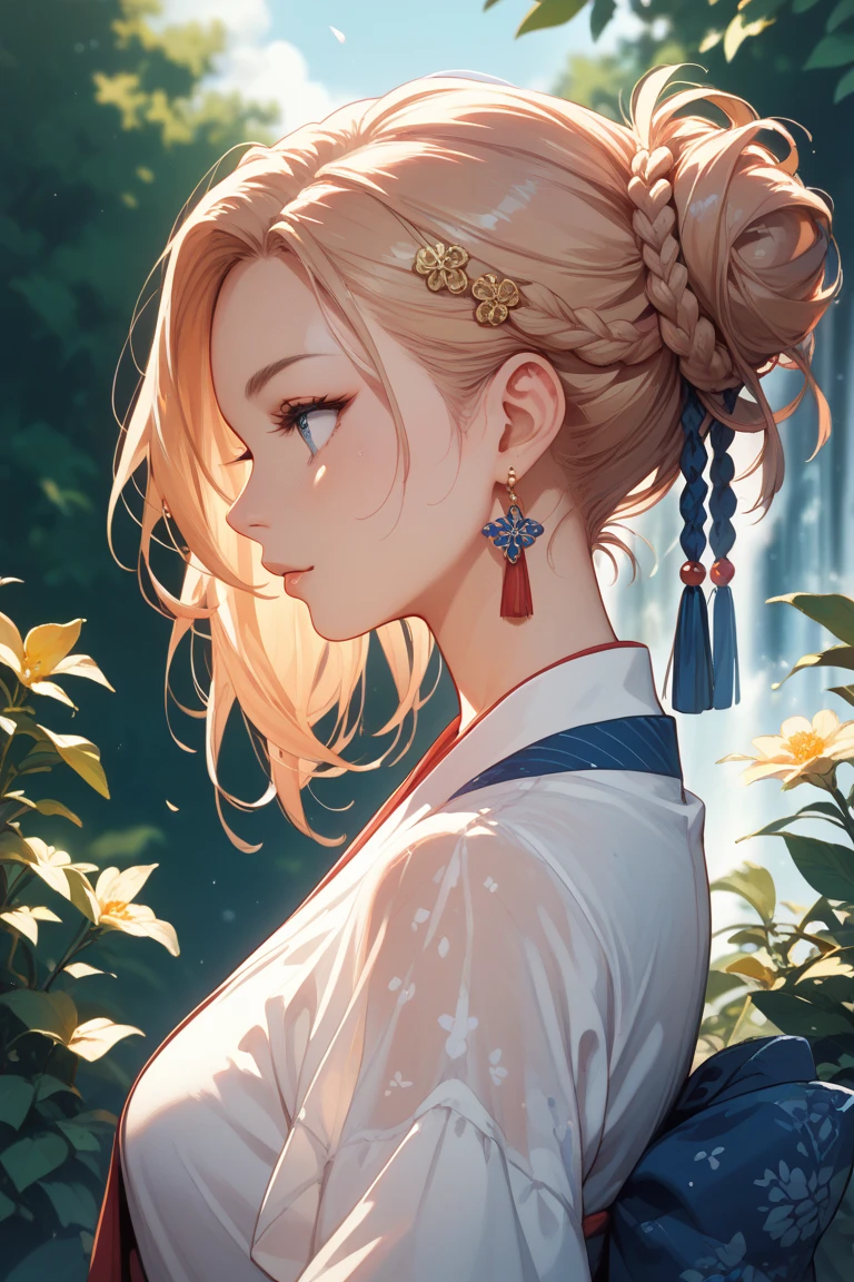 Profile of a Japanese woman with short blond hair that is not an anime