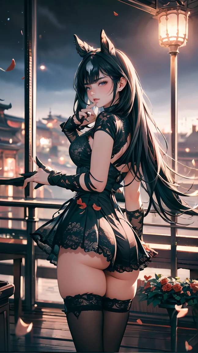 (((masterpiece))), (((highest quality))), (((From the side))), (((Play video games))), ((RPG game interface on TV)), Manga Bookshelf, ((PlayStation)), alone, A girl sitting on a sofa, wooden floor, ribbon, brown twintails, black lace dress, CD, doll, table, poster, window,, 、camel toe、huge tit、Nipple Puffs、cleavage、Plump、Super big breasts、super big butt、front