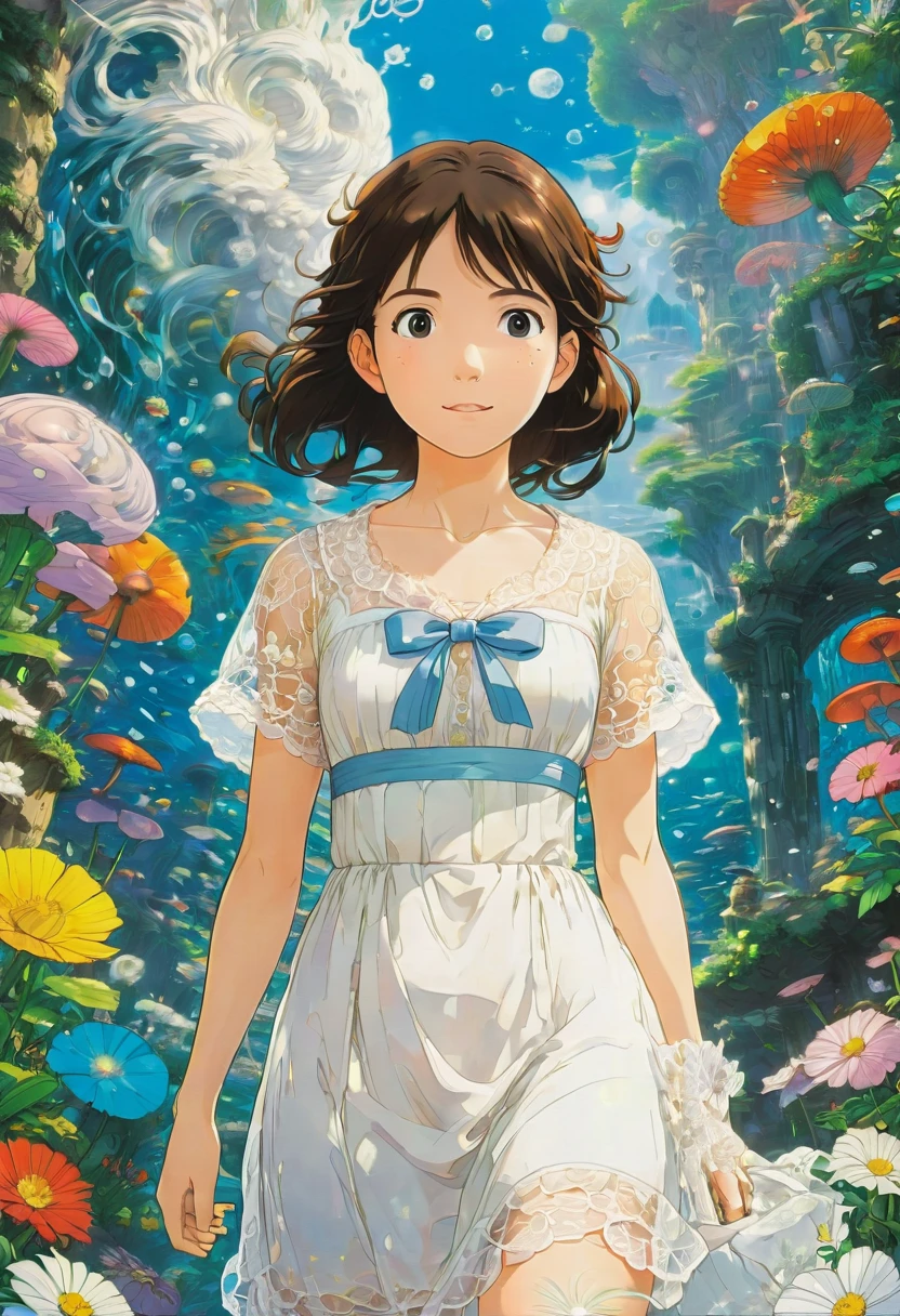 White Lace, by Studio Ghibli, best quality, masterpiece, very aesthetic, perfect composition, intricate details, ultra-detailed
