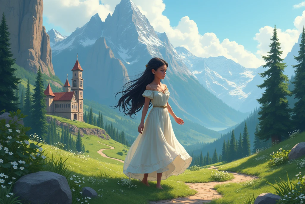 create a Princess "Zainab" Lives in a small kingdom surrounding with mountains