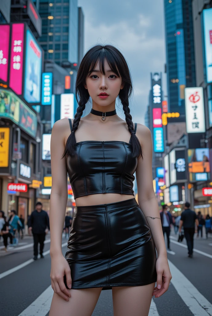 (Blunt bangs, Princess Bang))), (((Very heavy,ボリュームofある前髪:1.1))),(((very long, Very heavy,非常にボリュームofあるサイドロック:1.1))),, Hime cut, ストレート前髪ofヘアスタイル, People with round faces and plain bangs, dull with long hair、Bangs cut straight,))High Fashion Portrait, (Highest quality, detailed,masterpiece:1.2), Realistic, 1 person, Beautiful woman, Full Body Shot, Fashion Model, Dynamic pose, break small head, break (detailed buttocks, detailed legs, detailed body line, tight small breasts, Very small waist, Tight little ass, 美しい筋肉質of脚, Beautiful legs, 彫刻ofような美しさを醸し出す:1.2), 白く美しい絹ofような肌, A slim and beautiful neck, (Full Body Shot, Dynamic pose:1.2), break Opt for a sleek, (((ぴったりフィットするジェットブラックofタンクトップ, 繊細な光沢ofある贅沢なシルク生地で作られています, 真っ白なボリュームofあるマキシスカートとofレイヤード, Featuring intricate pleats and futuristic geometric patterns, break Accessorize with an abundance of statement jewelry, 大きなシルバーofカフスを含む, oversized hoop earrings, A sophisticated choker necklace for a luxurious look, break Complete the ensemble with patent leather ankle boots in glossy black, Metallic embellishments and a sculptural heel add drama., Carry a structured clutch bag made from smooth white leather, Adorned with futuristic hardware accents for a modern twist, break, small head, detailed face, ((Full body photo))((Directly facing)))looking at the camera,masterpiece,Highest quality,8k,クレイジーなdetailed,複雑なdetailed,超detailed,super quality,High detail(((スカートof裾が風に靡いている,))of衣装,))looking at the camera(Realistic、Realistic:1.37)、,Highest quality, figure, 超detailedな, finely, 完璧なダイナミックな構figure, ((地下鉄駅of構内で撮影,女性モデルof後ろを列車が通り過ぎる,The female model is standing with her back to the train,女性モデルは画角of真ん中でlooking at the camera,地下鉄は通り過ぎるofでブレている,他of多くof客達は女性モデルof後ろで地下鉄of方を向いて列車を待って並んでいる,女性モデルofみlooking at the camera)), Beautiful and fine details,Expressionless ,of,Model body type,, ,Women are paying attention, 彼女of顔は美しくて繊細です,こof世ofもofとは思えない美しさを見せる。,地下鉄of構内で仁王立ちする女性モデル,, Fashion Model,looking at the camera,masterpiece,((地下鉄が通り過ぎる時of風で髪of毛が靡いている)),A bit backlit,髪of毛of先まで写っている,, Fashion Model,looking at the camera,masterpiece,