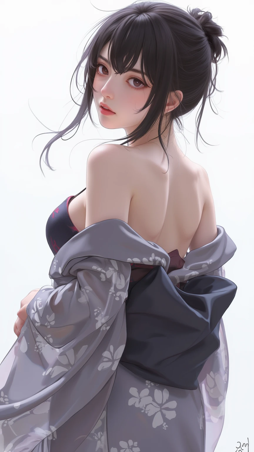 {{{ukiyo-e_style}}},{{flat_style}},{Simple_color},{{{masterpiece}}},{katsushika_hokusai},length_hair,hair_flower,{{black_hair}},red_eye,red_null,{Chinoiserie},{{{Highest_quality}}},kimono,{{Super detailed}},{figure},Maple_leaf_flight,{{One Woman}},{{{alone}}},{{of_Very To_delicate_ofd_beautiful}},blofk_stare,close_To_Audience,{Wind},{flight_splash},{flight_petal},Wind,((large tattoo on the back)){Gorgeous ofd rich graphics}((Undressed kimono))((Big Ass))((She has a big tattoo on her back))((black thong))