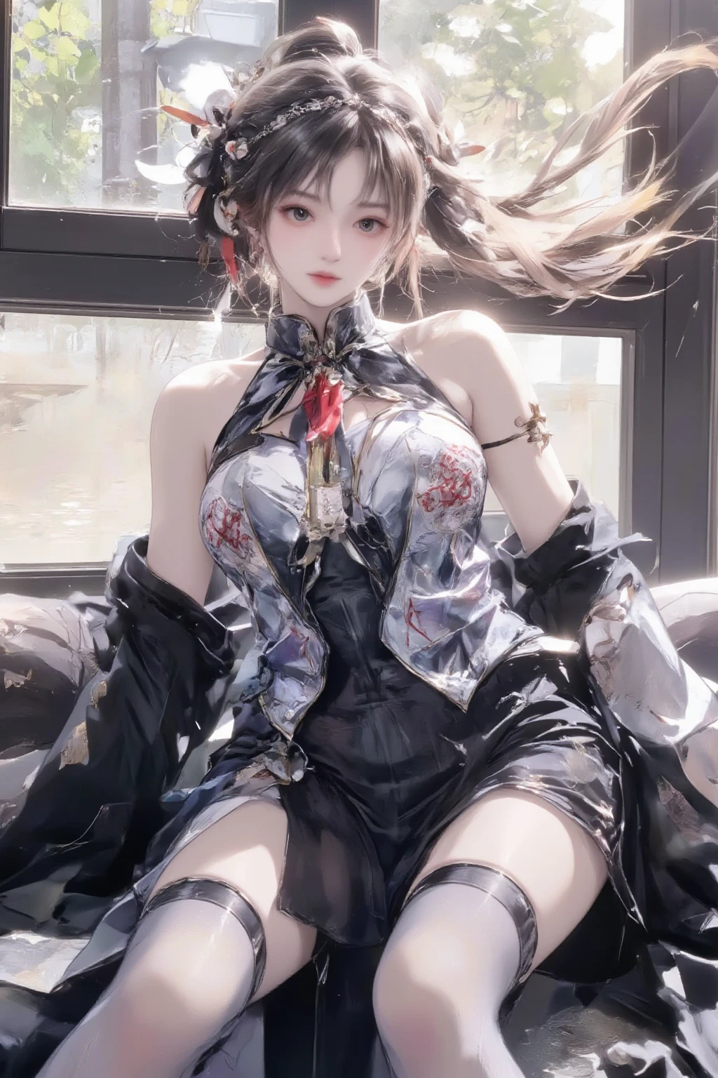 ((masterpiece:1.4)、(top-quality:1.4)、(reallistic:1.7))、a beauty girl、Super sexy girl、Super beautiful girl、((1girl in:1.4))、Shiny natural skin texture、Glossy luxury latex、Luxury Latex Bodysuit、Very revealing sexy outfits、By Luis Royo、9、Super Ultra Ultra Bikini、Cute tattoos、(standingn)、(full bodyesbian:1.4)、(Looking Back Beauty)、(Two arms:1.4、Two legs:1.4)、(perfect anatomia:1.4)、(Perfect female body:1.4)、Portrait photo of a girl、Soft front light、beautiful countenance、kawaii faces、Beautiful udder、Colossal tits、Beautiful ass、A detailed eye、Draw eyes clearly and beautifully、beautidful eyes、Narrow waist、Raw photo、red-lips、Red high heels、Cute Hair Ornament、a choker、a necklace、耳Nipple Ring、1 scn display、The decaying hall of the old castle