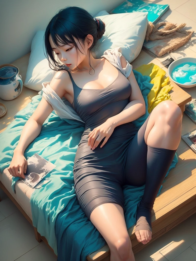 Girl, full body, bed --auto --s2