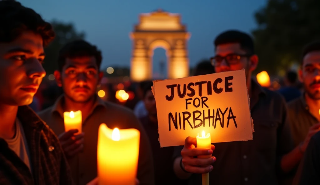 Kolkata girls are protesting in front of R.G Kar Hospital with candles and "JUSTICE FOR MOUMITA" placards at night demanding justice for Dr. Moumita's rape.