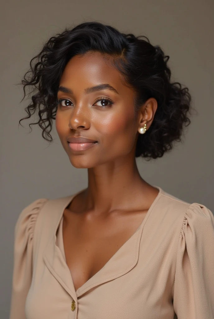 ,,,,A beautiful beautiful black woman, beautiful silhouette, cute + gentle lips+Businessman Tresse) are in a company . very realistic Ivorian communications manager,,,,,,,,,,,, sorriso perfeito cute dentes brancos,,,,,,,,, ultra realisitic, concept drawing, chic, highy detailed, complicated, keen focus, Depth of field, F/1. 8, 85mm, medium shot, medium shot, (((professional color grading))), Spilled, soft, diffuse light, (volumetric Fog), Trends on Instagram, HD 4k, 8k ,, ,,,,,, ultra-realistic female lips, perfectly hydrated and smooth, wearing vibrant glossy broze lipstick. The texture of the lips is detailed, showing every curve and contour, with soft lighting that enhances the color and shine of the lipstick. The image is Full HD, capturing the essence of sensual, manicured lips, with a neutral background that further enhances the intensity of the color."sexy v-neck highlighting your breasts