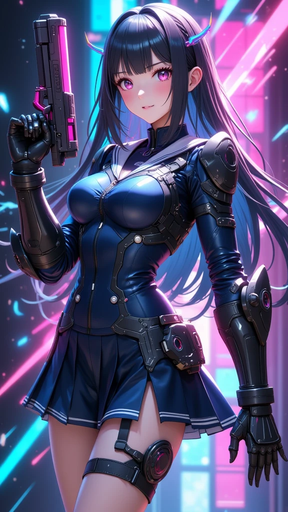 (panoramic, center, masterpiece, best quality: 1.2), 1 beautiful sexy girl，Extremely bright eyes，sexy lips，Star-like glitter dress，holding gun with both hands，((((Vision))))，first-person view, pov, UHD, retina, masterpiece, ccurate, anatomically correct, textured skin, super detail, high details, 8k