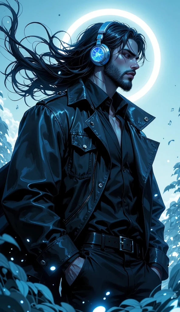 26-year-old young man with an angry appearance, red eyes, black, wavy hair, white skin, weather-worn clothes, 1.67 tall.