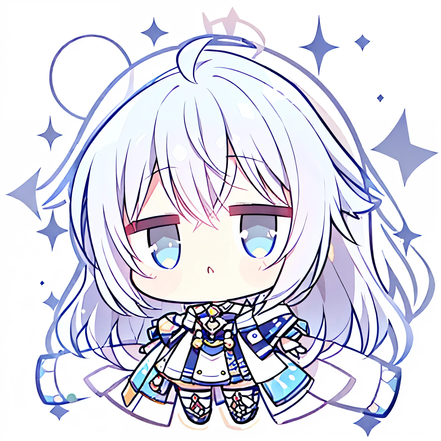 Gray Hair,, and the eyes are,sparkling eyes,cute,little character