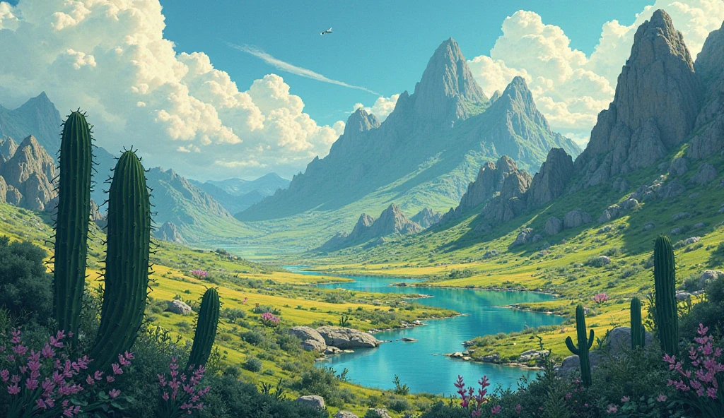 Cactus Plains: Needles rained down from above whenever gusts stirred thorny plants—but resourceful Anzu found burrows where they could shelter until storms passed.

Finally—after days filled with trials—they reached the mountain’s peak, where they discovered the Great Spring, frozen behind walls woven tightly by enchanted vines that pulsed faintly with dark magic.