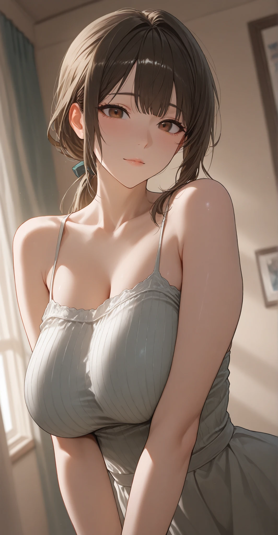 (masutepiece, Digital Art, Digital Illustration, 4K, 8K, Ultra-detailed, beautiful image, Sharp Image, Photorealistic, Raw photo, Perfect face, Perfect lines, Perfect eyes, Soft lighting) 1 woman, (lightbrown hair,Chignon hair in a high position,Innocent look,Lowered eyebrows,drooping eyebrows,drooing eyes,cute large eyes,natural make up,kindly smile,Round jaws,23 year old petite woman:1.3),Two handsome men in suits, (ember,Men in suits,well-muscled,Firm shoulder width,Adult male,Boyish hairstyle,English gentlemanly style,Man in his 30s with a cool expression,28-year-old man with bright smile:1.2),(Nervous,be shy,sleepy,embarrassed from:1.2),innocent smiles,(embarrassed from,Shy smile:1.1),living room full of light、sofas、parrot、the kiss、kiss、a couple、couple kissing、Romance、ssex、have sex、Wet pubic area、insert 、Rape、Overflowing、Full body painting,(One Girl And One Man,Having sex:1.5),(ember,Adult male,Rubbing the girl's boobs:1.2),Cheek dyeing、gasping face、embarrassed、boredom、begging、Unhappy、Greedy expression,Wet pubic area、 xen、Open your crotch wide、Cowgirl、Fluttering chest、Wet shirt、Sheer lace underwear、masturbation、Masturbation behavior、Stick out your tongue、gesture of swallowing