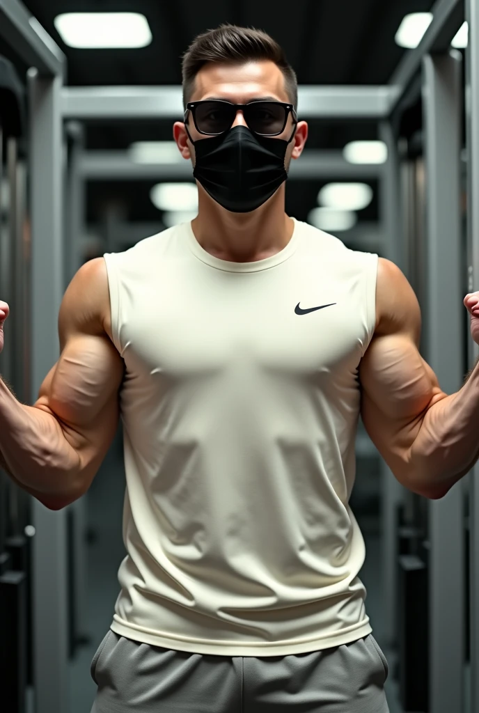 Photograph, man, white, strong, muscular, dark hair and hairstyle, wearing black boxer shorts, on his face a black gala mask, background of a sophisticated room. Man looking at camera, full image. Full body image, Ultra-realistic, ultra-quality, ultra-HD, 8k