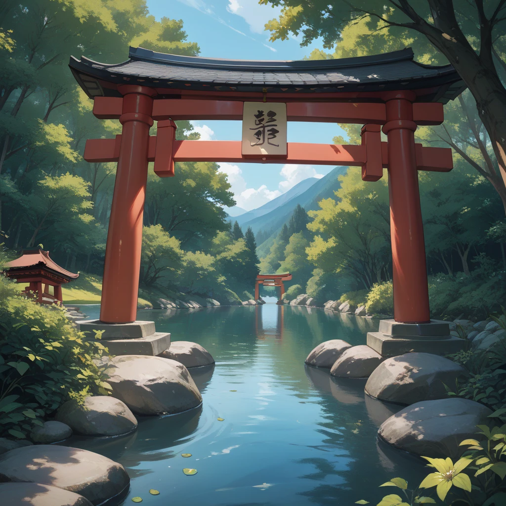 Hakone Shrine、lake、Large Torii Gate