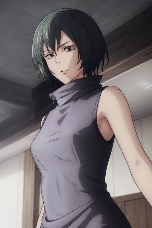 masterpiece, best quality, high quality, absurdres,
indoors,
Mai, turtleneck, sleeveless,