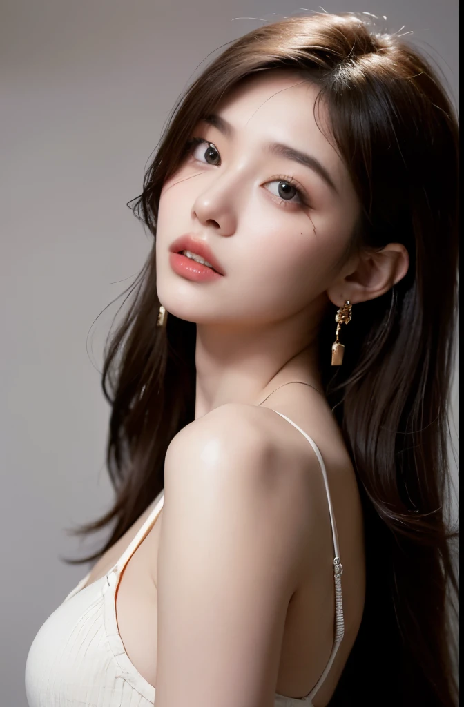 (Extremely meticulous CG),(((8k))),wallpaper,((Extremely refined and beautiful)),(((Masterpiece))),(((best qualtiy))),(((Ultra High Resolution))),realistic shaded,(Smooth and flawless fair skin:1.5),(Extremely exquisite facial details:1.2),(ultra-detailed:1.5),((a beautiful girl,solo)),(shoulder length straight hair:1.3),(small head:1.2),(slender face:1.2),(Exquisite makeup:1.3),(happy:1.2),(laughing:1.2),(perfect body:1.2),(strapless bra:1.5),(small breasts:1.3),(flat chest:1.2),((slim,thin)),(from front:1.3),(at the schoolgate:1.5),(urban landscape:1.3),(outdoor:1.3),(summer:1.3),(day scene:1.3),(afternoon sunshine:1.3),(close-up of face:1.3),(surrounded by crowded crowds:1.5)