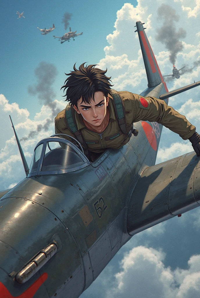 A anime male pilot during ww2